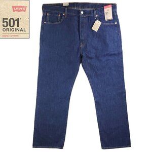 Levi's 501 Original Button Fly Jeans 100% Cotton Denim Dark Wash Men's 40x30 NWT